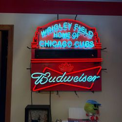 Wrigley Field Chicago Cubs Budweiser Customizable Scrolling Led Neon Sign. RARE.