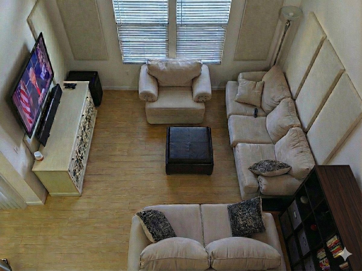 Complete 4-Pc Living Room Set (Sofa Bed, Loveseat, Chair, Ottoman)