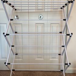 White Fold Up Drying Rack - 40” Tall x 30” Wide