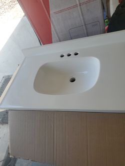 White Vanity Top With Sink