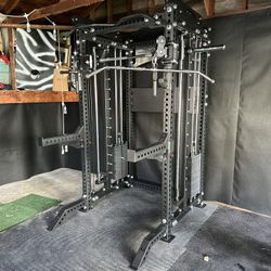PRO SERIES Ultimate Half Rack Functional Trainer w/Smith Machine Bar | 400lb Stack | Gym Equipment | Fitness | Commercial | Squat Rack 