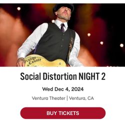 Social Distortion Tix For Tomorrow Night!!