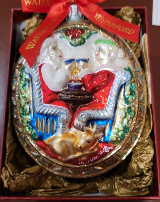 Waterford Holiday Heirlooms Ornament Mr & Mrs Claus 7th Edition Santa Series