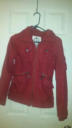 Red hooded jacket size small