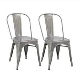 Vintage metal chairs pack of two