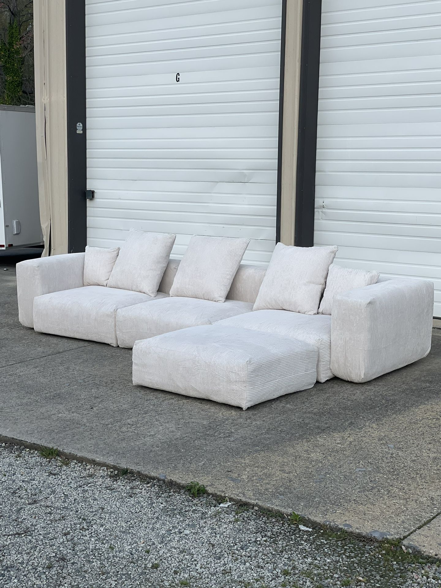 Giant Corduroy Modular Couch - Delivery and Financing available (Price $1295)