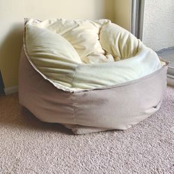 Like New - Lux Big Joe Slalom Beanbag Chair, Oat/Ivory
