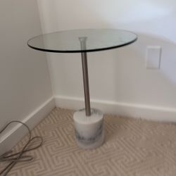 Marble And Glass End Tables 