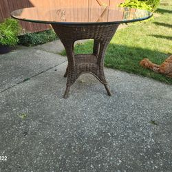Glass Top Wicker Table Ethan Allen