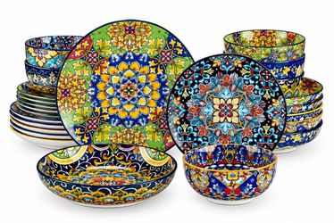 NEW IN BOX vancasso SIMI 16-Piece Porcelain Dinnerware Set – Boho Service for 4