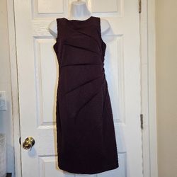 Calvin Klein Purple Ruched Sheath Midi Dress