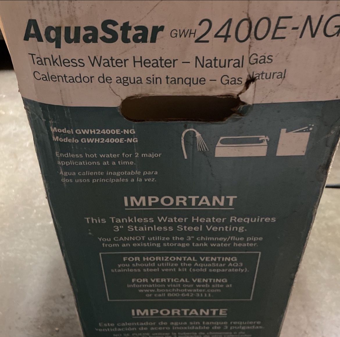 Bosch Aquastar 2400E-NG Tankless Water Heater