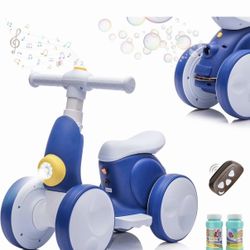 New JoyRydz 6V Electric Baby Balance Bike with Bubble Machine,4 in 1 Toddler Balance Bike w/Remote Control for 1 Year Old Boys Girls Kids Bubble Bike 