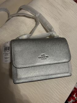 Metallic Silver Coach Purse