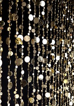 Set Of 2 Bubbles Beaded Curtains - Gold - 3 ft x 6 ft