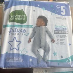 SEVENTH GENERATION Sensitive Protection Diapers, Size 5 80 Count