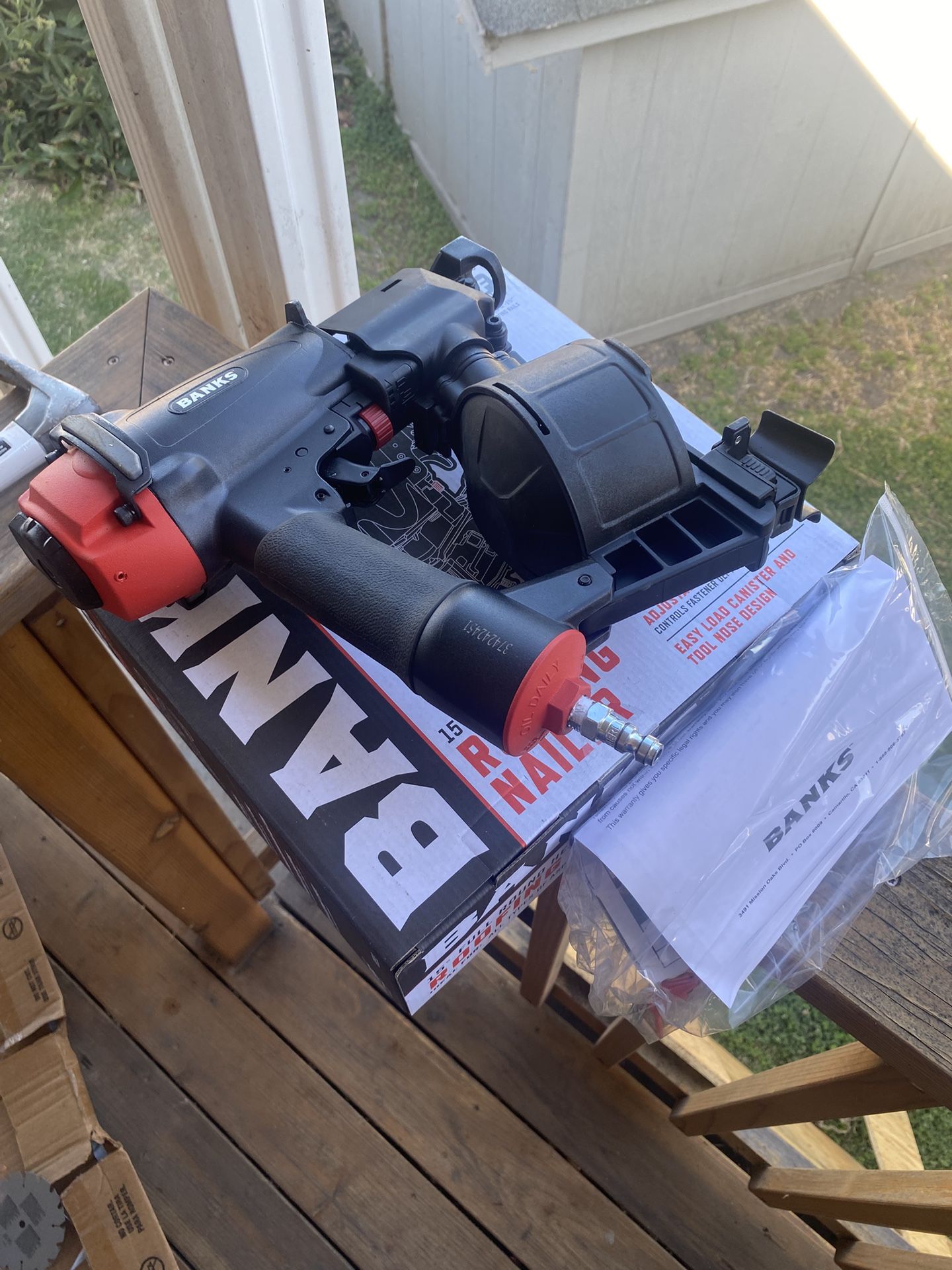 Banks 15 Degree Round Head Roofing Nailer Used Once