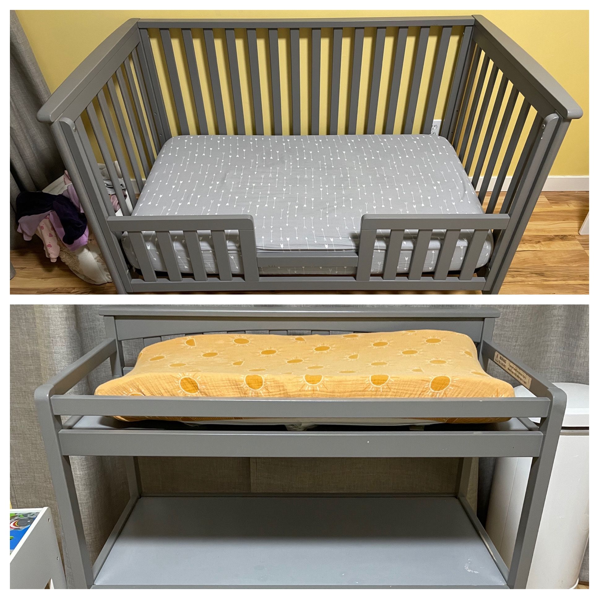 Crib/Toddler Bed And Changing Table