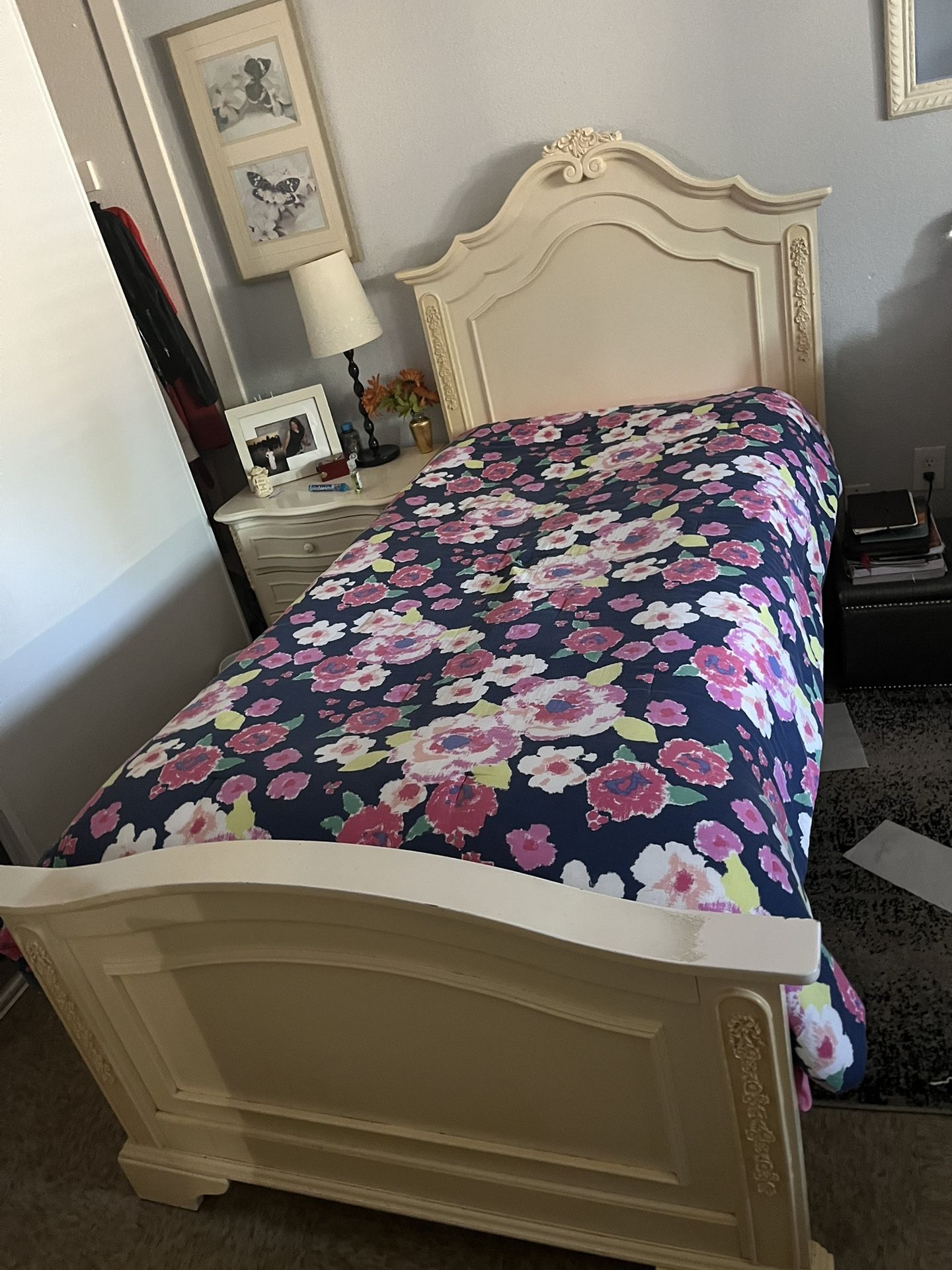 Twin Bed Frame & Nightstand