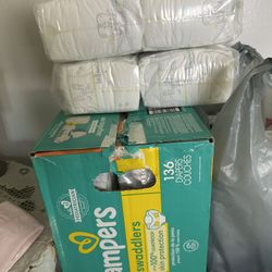 Packs Are Unopened, Box Is Sealed, 220 Total Diapers Newborn 