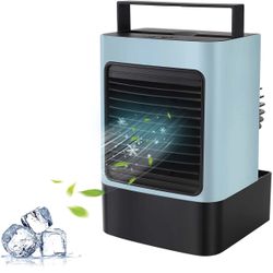 Portable Air Conditioner Fan, Personal Space Air Cooler Mini Evaporative Cooler Quiet Desk Fan, Air Circulator Humidifier Misting Fan for Home Office 