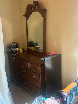 Wooden Dresser with Mirror