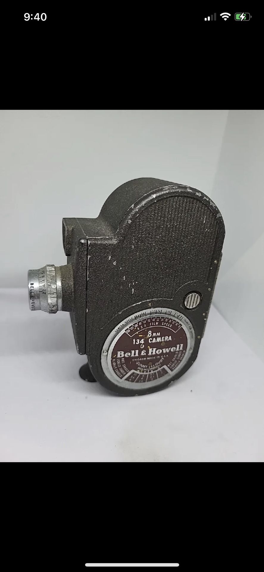 Vtg Bell and Howell 1930's Model 134 Film O 8MM camera SUNNY CLOUDY 