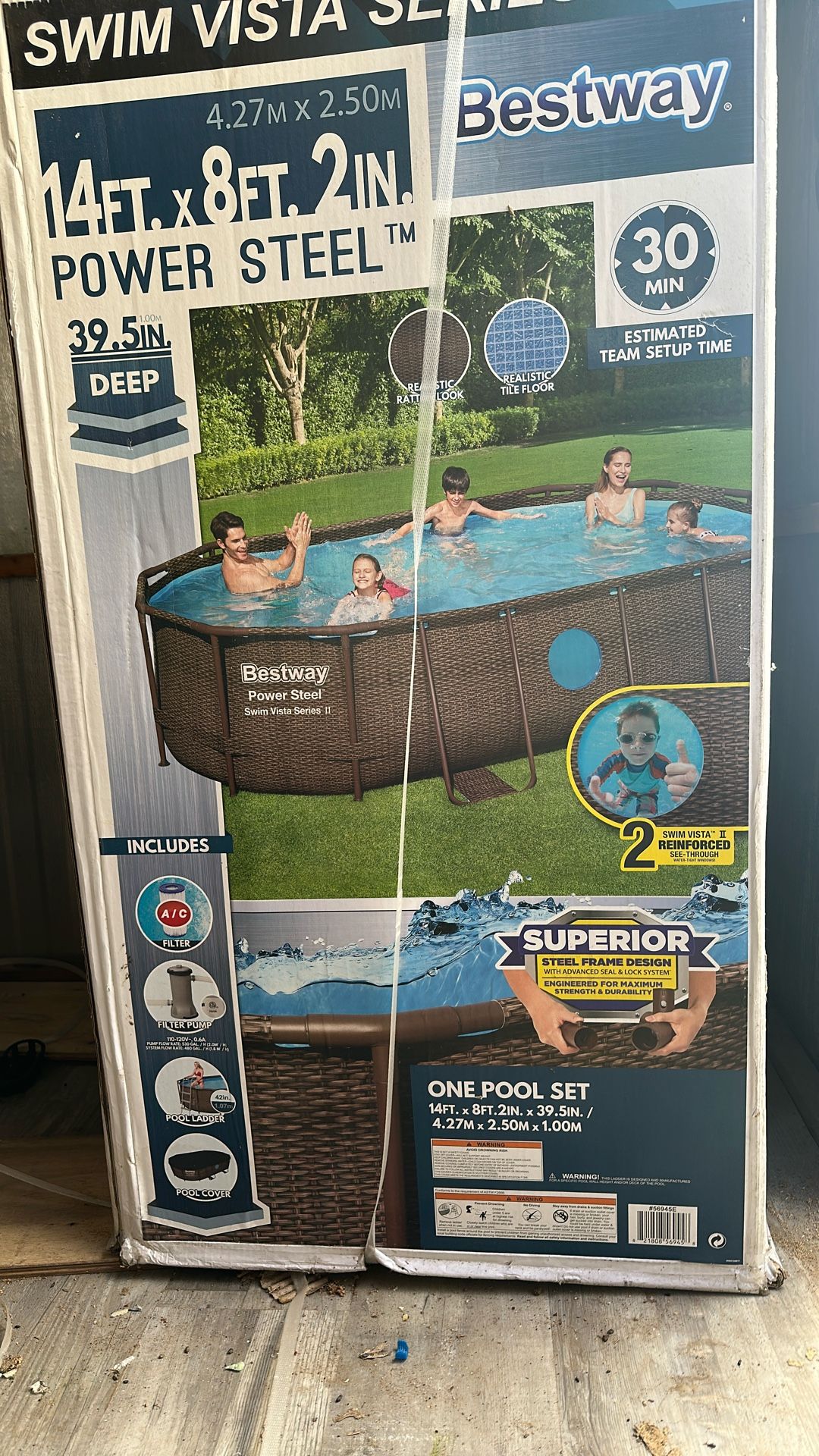 pool set 14’x 8’ x 39.5 deep 