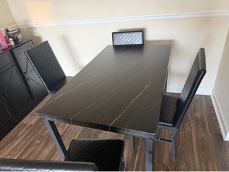 Dinning room table and chairs and dinning room cabinet