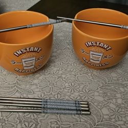 Bowls with chopsticks