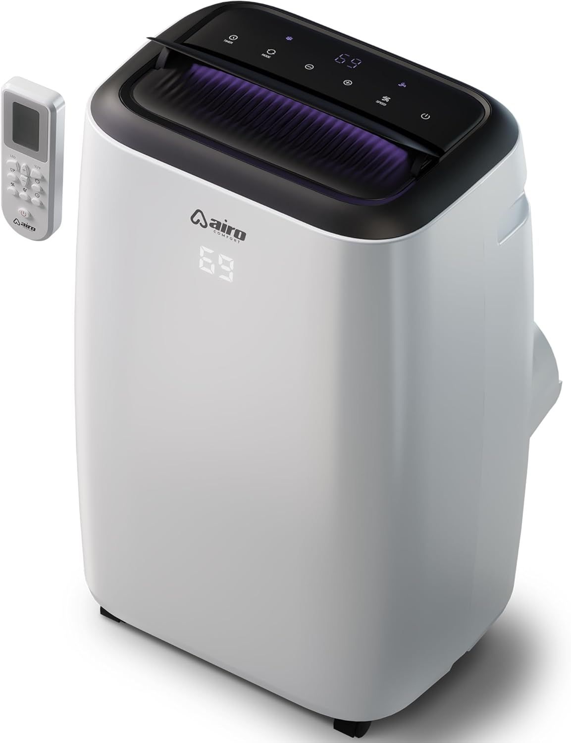 10,000 BTU Portable Air Conditioner Cools 700 Sq. Ft. with Dehumidifier and LCD Remote in White