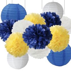 Brand new 13pcs decorative paper pom pom lantern for wedding birthday baby shower graduation meeting event home party decoration DIY art craft suppli