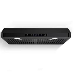 30 in. 700CFM Ducted Under Cabinet Range Hood with Touch Display, LED Lights, and Permanent Filters in Black