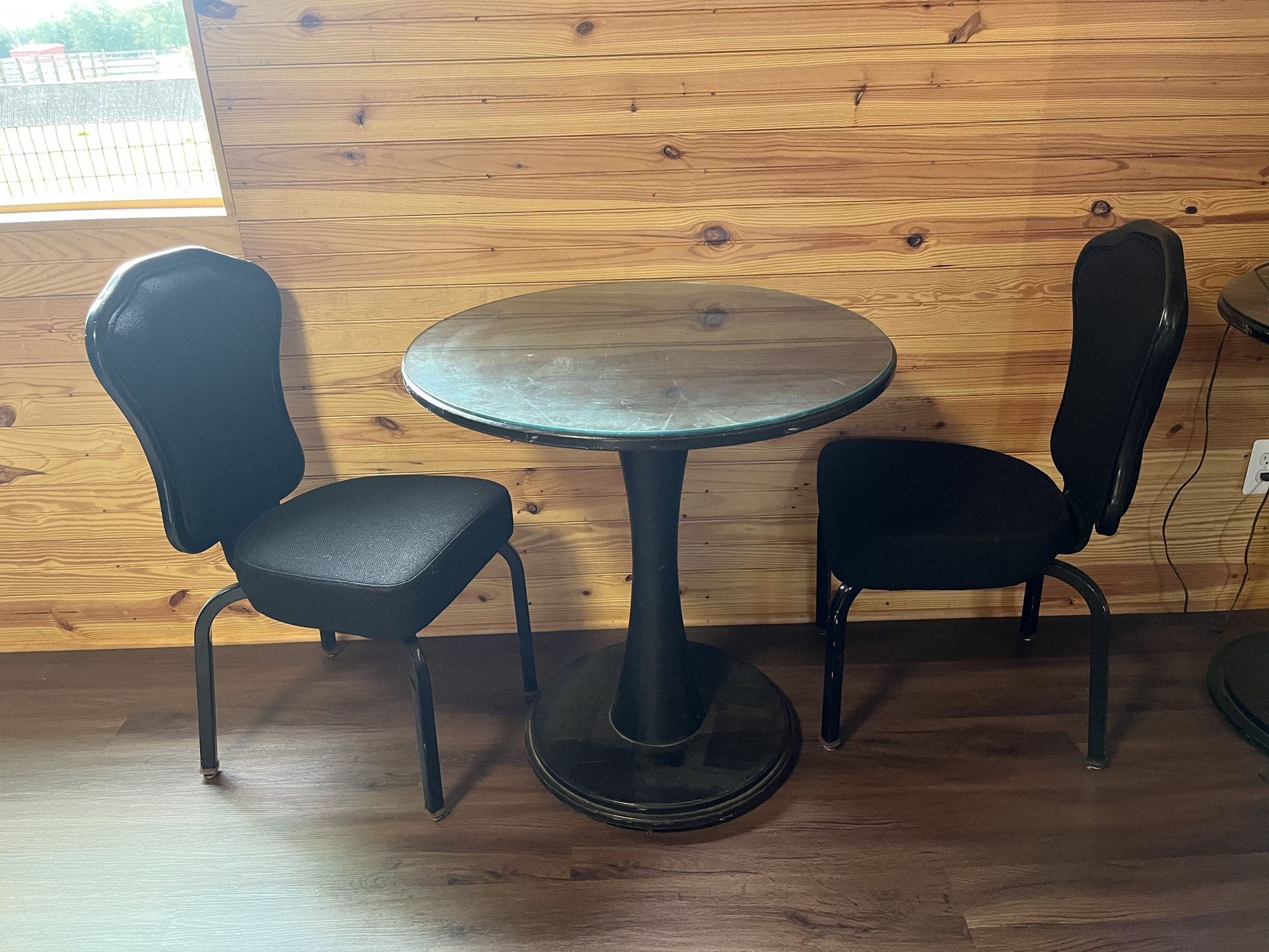 Bistro Table With Glass Top  & 2 Chairs