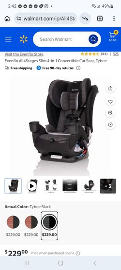 Evenflo All4Stages Slim 4-in-1 Convertible Car Seat $185