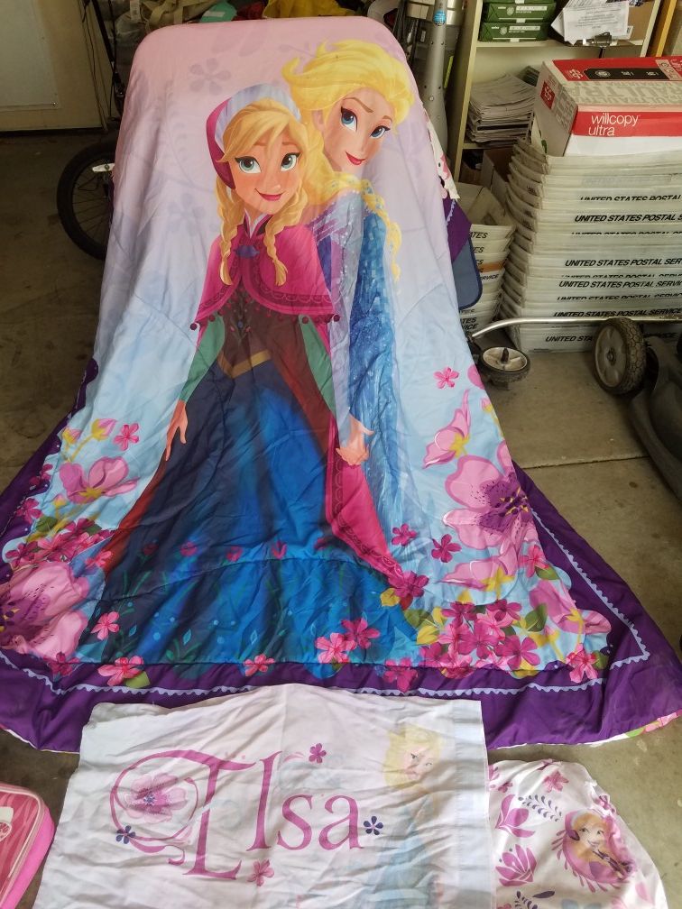 Elsa bed set, Easy Bake Oven, Hello Kitty lunch box
