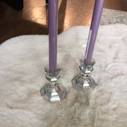 Cute Crystal Candles Holder With Candles 