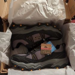 Sketchers memory foam, 9.5, blk/charcoal 