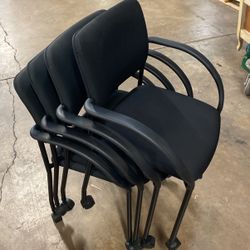 Rolling Fabric Stack Chairs | Qty. 29