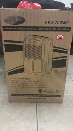 New wynter residential portable dehumidifier with built in pump
