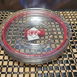 Vintage Coca Cola Small Glass Plates (Set Of 4)