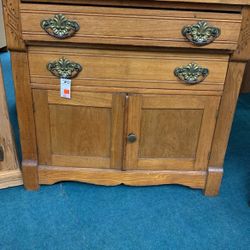 Vintage Solid Oak Cabinet 