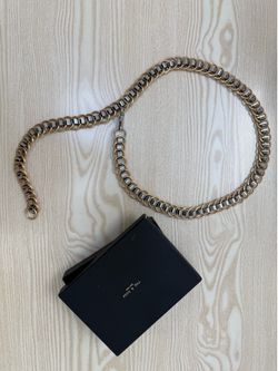 Uniqe Rag & Bone Two-Tone Gold and Silver Chain Card Holder Strap