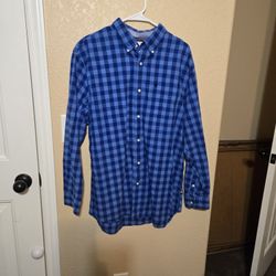Stafford Blue Button Down Shirt XL 