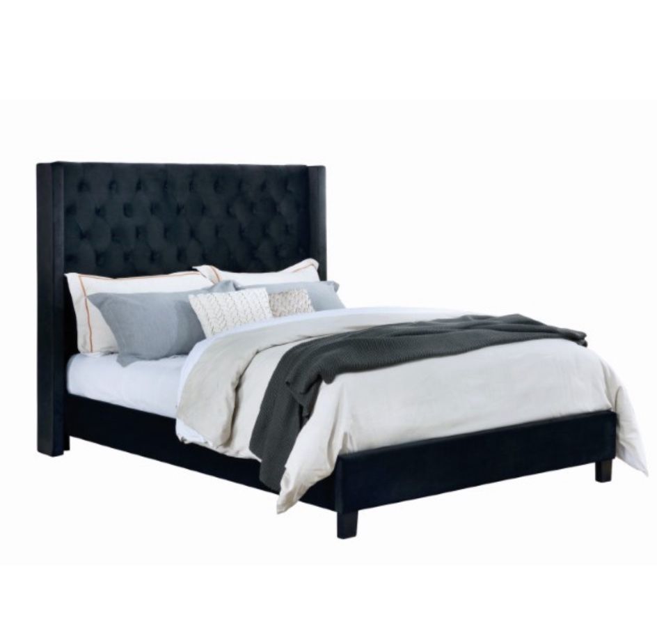Calking Size Black European Bed W Super Ortho Mattress 