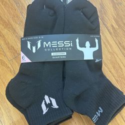 NWT Messi Cushioned Quarters Socks 6 pairs 