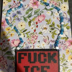 FUCK ICE PERLER NECKLACE FESTIVAL RAVES 