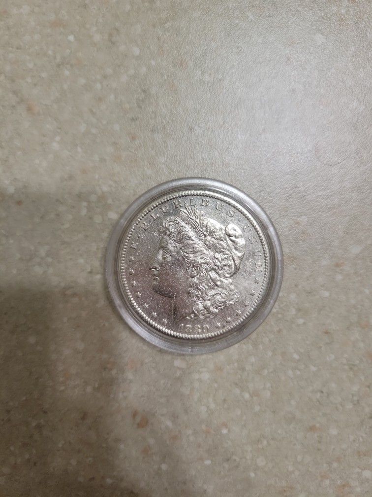 1880 S Morgan Silver Dollar. AU
