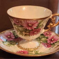 Beautiful Vintage Birth Month Luster China Cup and Saucer Set-September