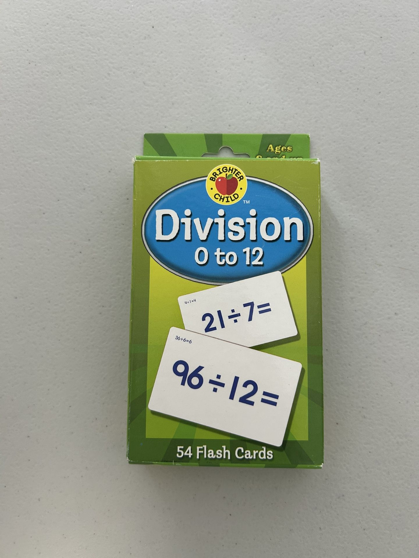 Brighter Child Division Flash Cards (0–12) – 54 Cards, Great for Kids